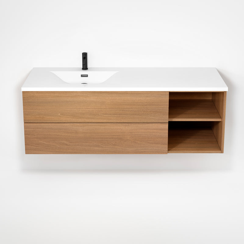 Rubi Haus 55" Wallmount Vanity with Countertop