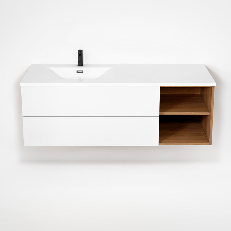Rubi Haus 55" Wallmount Vanity with Countertop