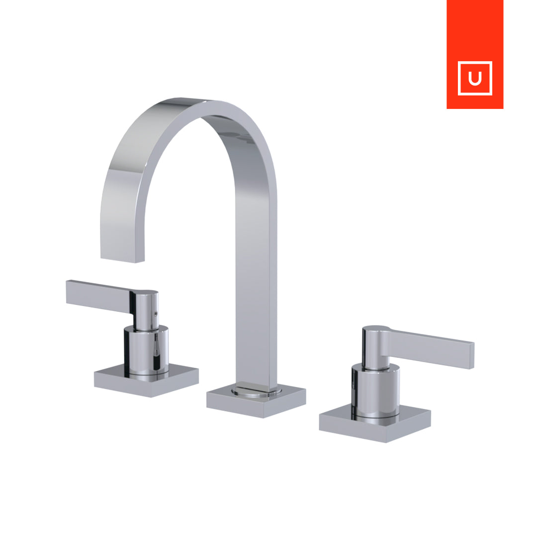 Unity Rubinet Fountain Blue Bathroom 8" Widespread Faucet