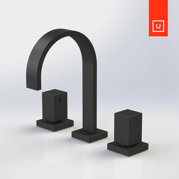 Unity Rubinet Fountain Blue Bathroom 8" Widespread Faucet