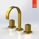 Unity Rubinet Fountain Blue Bathroom 8" Widespread Faucet-6