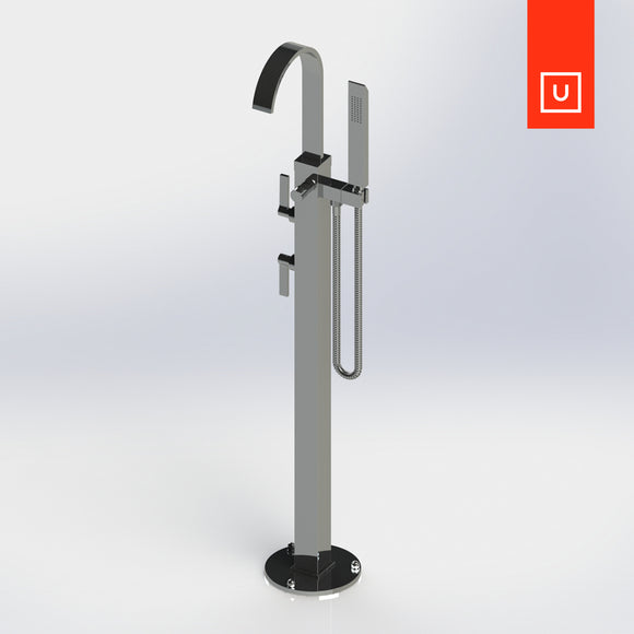 Unity Rubinet Fountain Blue Bathroom Tub Filler