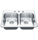 Vida Axes 31" x 20" Stainless Steel Single Hole Overmount Kitchen Sink-2