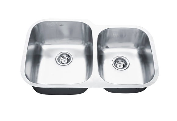 Vida Axes 32" x 21" Stainless Steel Round Undermount Kitchen Sink with Stainless Steel Grid