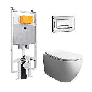 Simas Viginoni Rimless Wall Hung 2pc Toilet With Seat