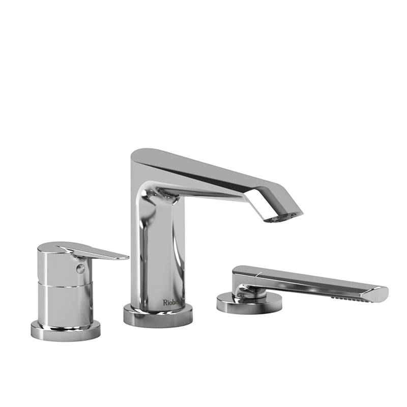Riobel Venty Bathroom 3 Piece Roman Deck Faucet with Handshower